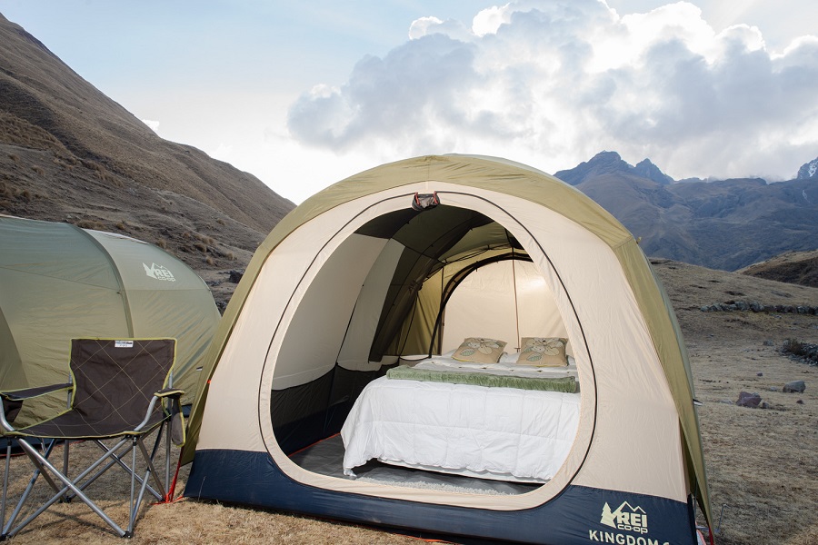 REI Kingdom 6 tent in the Andes