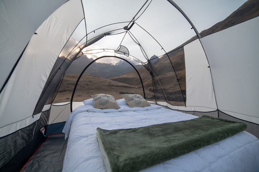 REI Kingdom 6 tent in the Andes